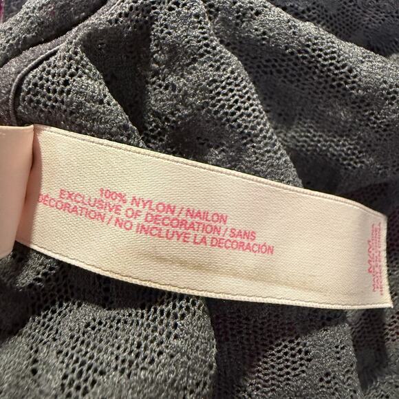 Victoria’s Secret Gray Lace Longline Bralette Racerback Size M Lingerie Sexy - Picture 4 of 4